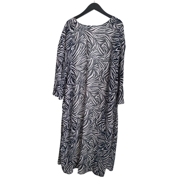 Shade & Shore Kimono Size L/XL Zebra Long Sheer Kimono Swim Cover - Picture 2 of 5